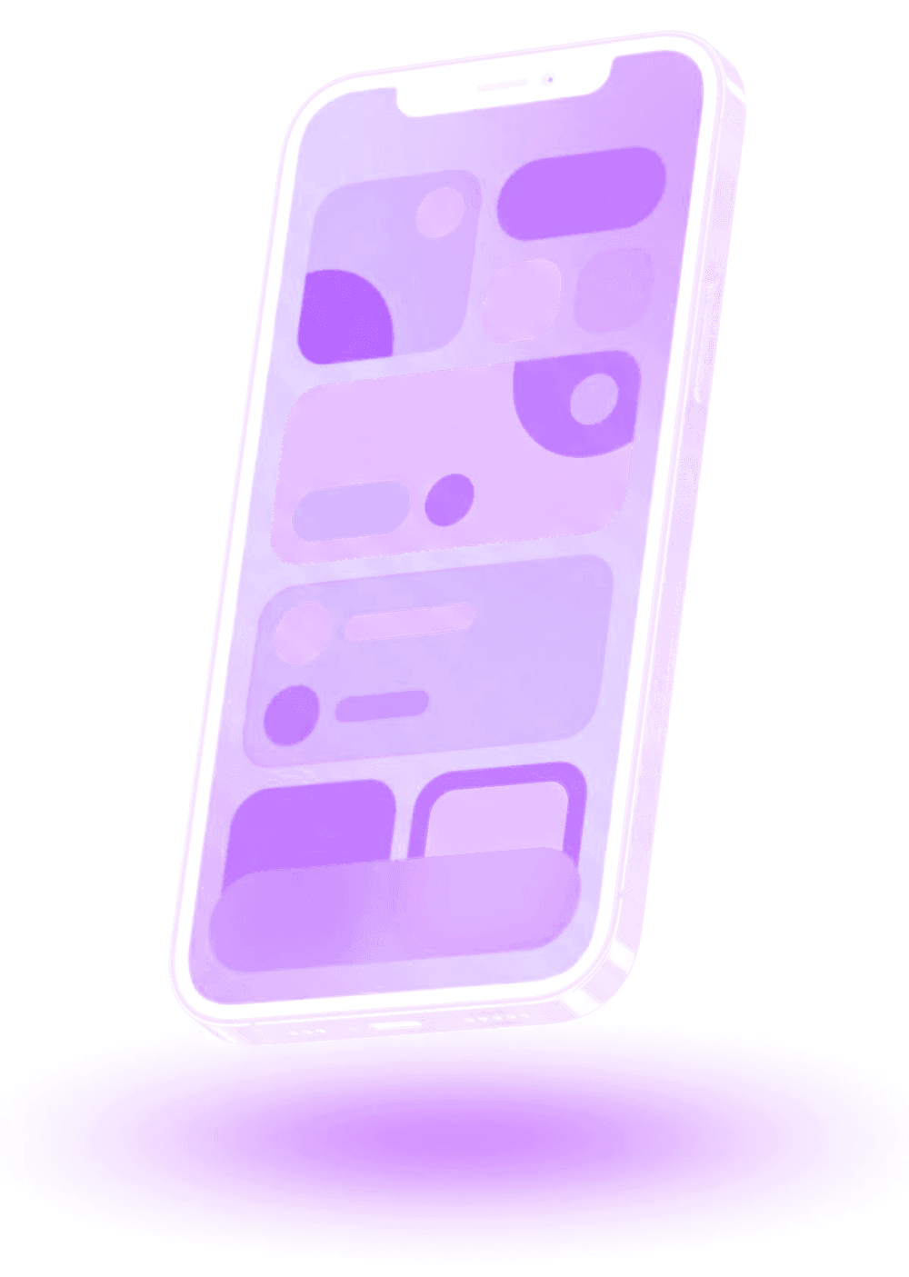 3D render of a smartphone app interface, illustrating native and cross platform app development